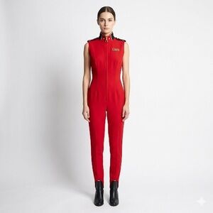 Ralph Lauren Women’s Vintage One Piece Ski Suit Racing Team Red Size 4